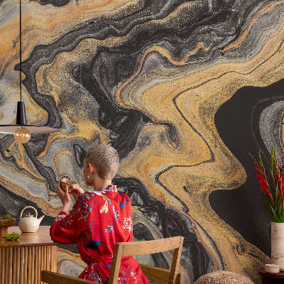 Papel mural con patrón decorativo con motivo caleidoscópico de líneas