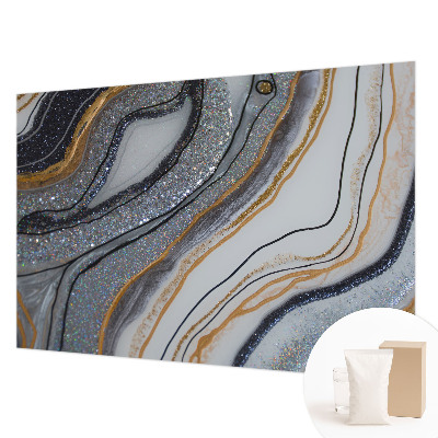 Papel mural texturado decorativo con motivo de ondas en relieve de piedra