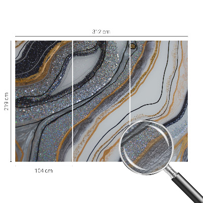 Papel mural texturado decorativo con motivo de ondas en relieve de piedra