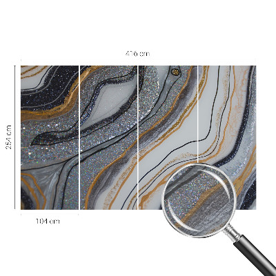 Papel mural texturado decorativo con motivo de ondas en relieve de piedra
