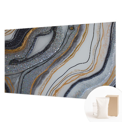 Papel mural texturado decorativo con motivo de ondas en relieve de piedra