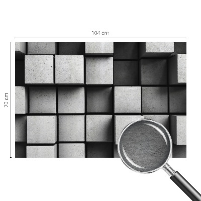 Fotomural decorativo para cabecero de cama con diseño de cubos geométricos