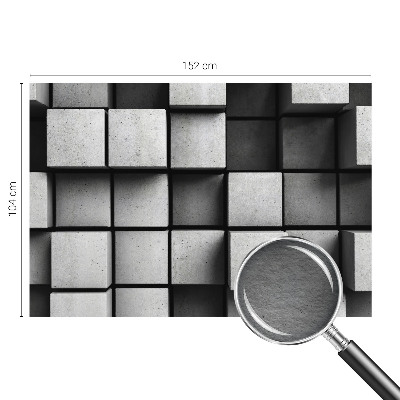 Fotomural decorativo para cabecero de cama con diseño de cubos geométricos