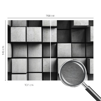 Fotomural decorativo para cabecero de cama con diseño de cubos geométricos