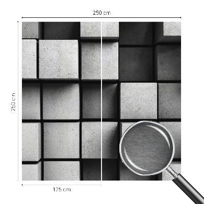 Fotomural decorativo para cabecero de cama con diseño de cubos geométricos