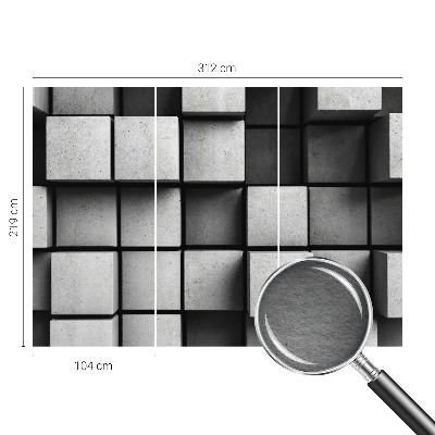 Fotomural decorativo para cabecero de cama con diseño de cubos geométricos