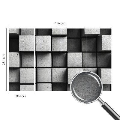 Fotomural decorativo para cabecero de cama con diseño de cubos geométricos