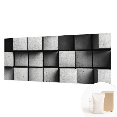 Fotomural decorativo para cabecero de cama con diseño de cubos geométricos
