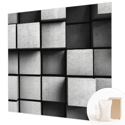 Fotomural decorativo para cabecero de cama con diseño de cubos geométricos