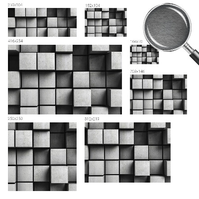 Fotomural decorativo para cabecero de cama con diseño de cubos geométricos