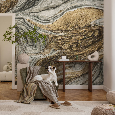 Mural decorativo con diseño de remolinos abstractos