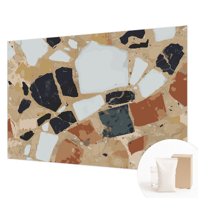 Papel mural texturado decorativo con un motivo de piedras rústicas