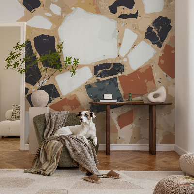 Papel mural texturado decorativo con un motivo de piedras rústicas