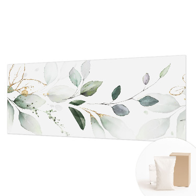 Mural de pared con estampado hermoso con motivo de hojas verdes