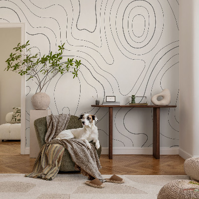 Papel mural con patrón decorativo con diseño de líneas fluidas
