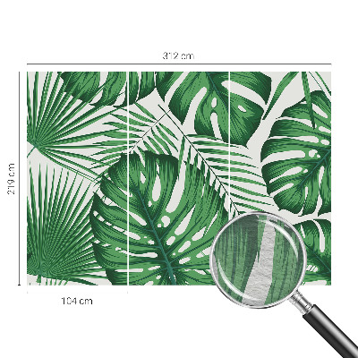Fotomural decorativo para cabecero de cama con diseño de hojas tropicales