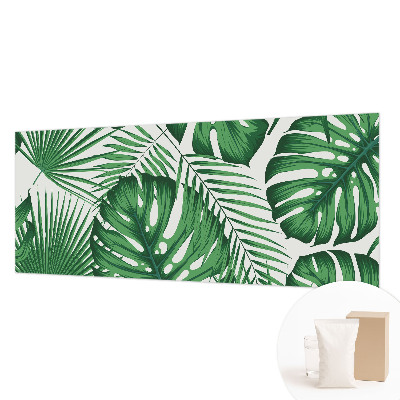 Fotomural decorativo para cabecero de cama con diseño de hojas tropicales