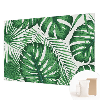 Fotomural decorativo para cabecero de cama con diseño de hojas tropicales