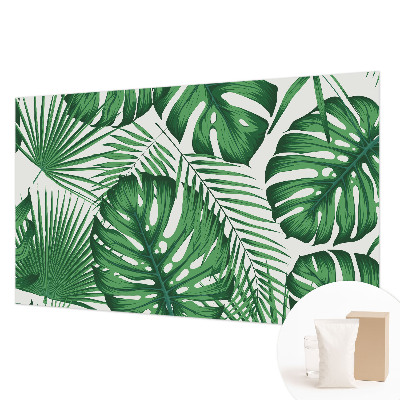 Fotomural decorativo para cabecero de cama con diseño de hojas tropicales