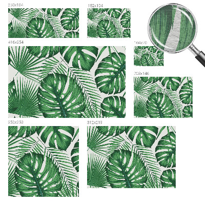 Fotomural decorativo para cabecero de cama con diseño de hojas tropicales