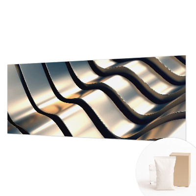 Papel mural con patrón decorativo con motivo de ondas metálicas