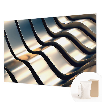 Papel mural con patrón decorativo con motivo de ondas metálicas