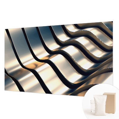 Papel mural con patrón decorativo con motivo de ondas metálicas