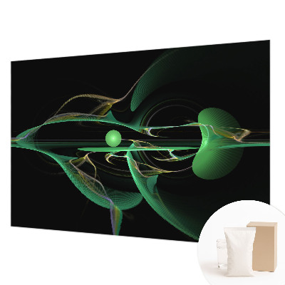 Mural de pared con estampado hermoso con diseño de ondas verdes