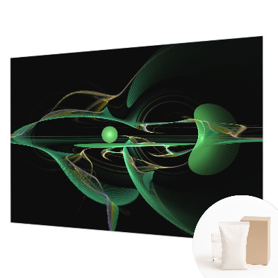 Mural de pared con estampado hermoso con diseño de ondas verdes