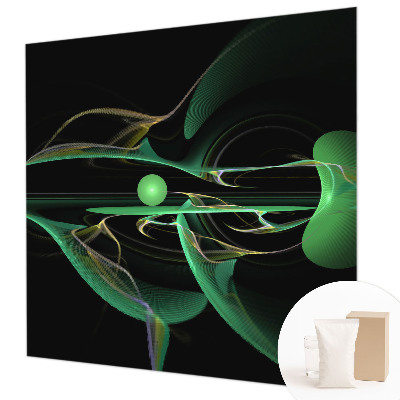 Mural de pared con estampado hermoso con diseño de ondas verdes