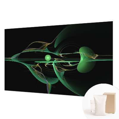 Mural de pared con estampado hermoso con diseño de ondas verdes
