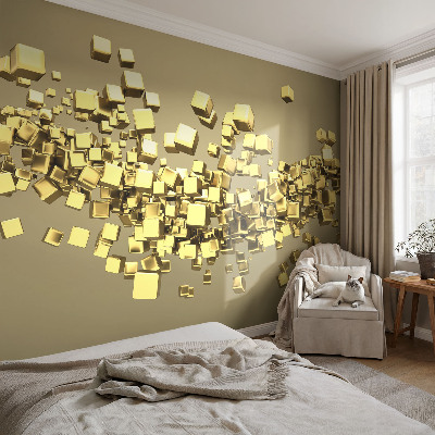 Mural de pared con estampado hermoso con un motivo de cubos creativos