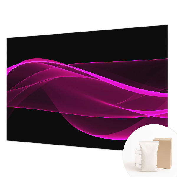 Fotomural decorativo para cabecero de cama con diseño de cintas rosas