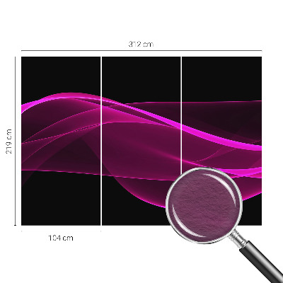 Fotomural decorativo para cabecero de cama con diseño de cintas rosas