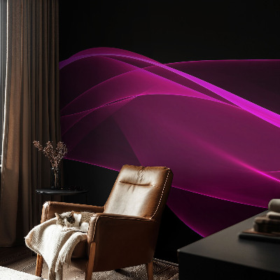 Fotomural decorativo para cabecero de cama con diseño de cintas rosas