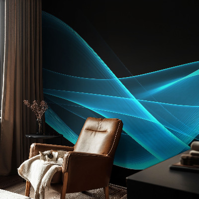 Mural decorativo con diseño de olas llamativas