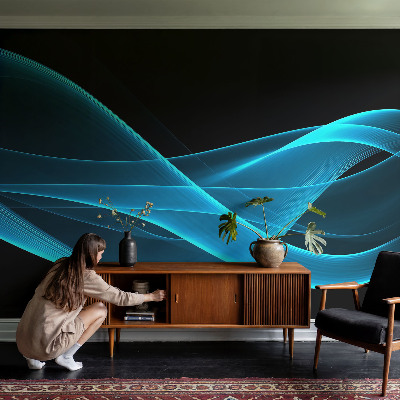 Mural decorativo con diseño de olas llamativas