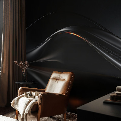 Papel mural con patrón decorativo con motivo de ondas metálicas