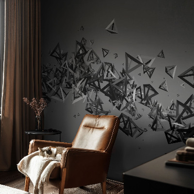 Papel mural texturado decorativo con diseño de abstracciones geométricas