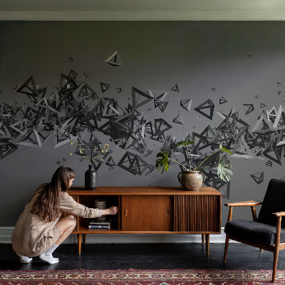 Papel mural texturado decorativo con diseño de abstracciones geométricas