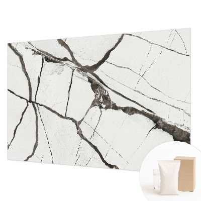 Fotomural decorativo para cabecero de cama con diseño de grietas en el mármol