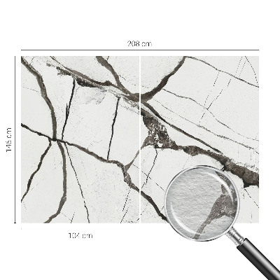 Fotomural decorativo para cabecero de cama con diseño de grietas en el mármol