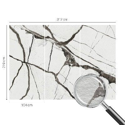 Fotomural decorativo para cabecero de cama con diseño de grietas en el mármol