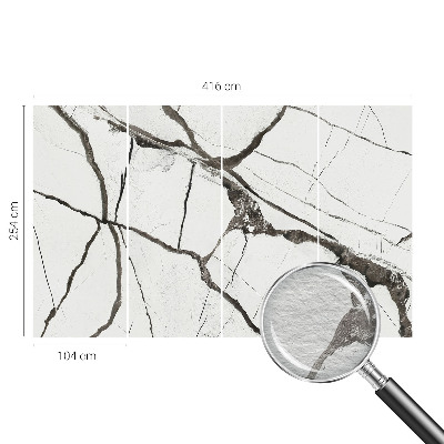 Fotomural decorativo para cabecero de cama con diseño de grietas en el mármol