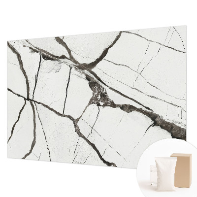 Fotomural decorativo para cabecero de cama con diseño de grietas en el mármol