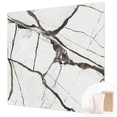 Fotomural decorativo para cabecero de cama con diseño de grietas en el mármol