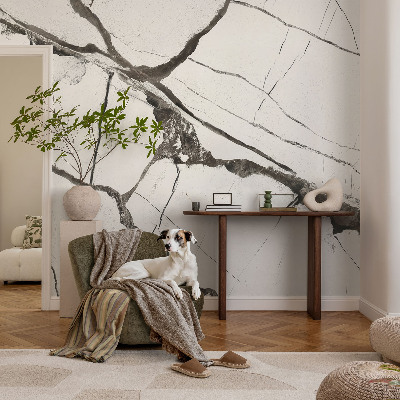 Fotomural decorativo para cabecero de cama con diseño de grietas en el mármol