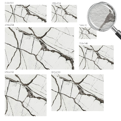 Fotomural decorativo para cabecero de cama con diseño de grietas en el mármol
