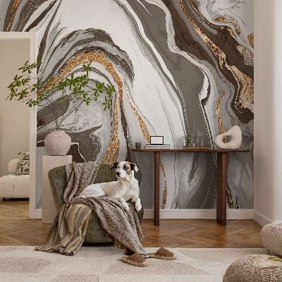 Papel mural con patrón decorativo con diseño de remolinos de mármol