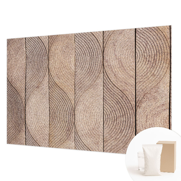 Mural de pared con estampado hermoso con diseño de ondas en madera